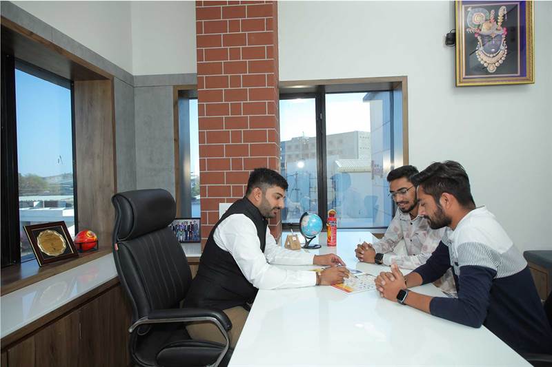 Fire NOC consultation meeting at Sahaj Group office in Rajkot