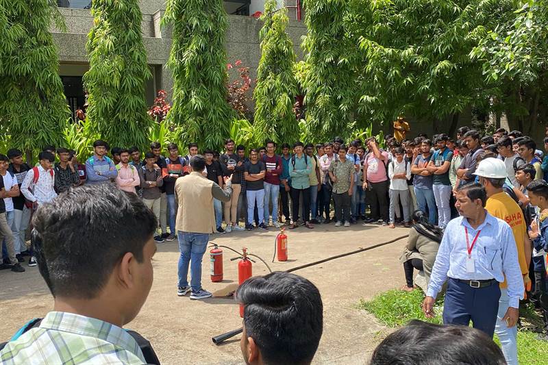 Sahaj Group conducting live fire safety training for college students